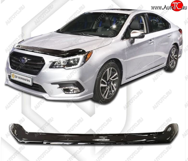 2 199 р. Дефлектор капота CA-Plastiс  Subaru Legacy  BN/B15 (2017-2025) рестайлинг седан (Classic черный, Без надписи)  с доставкой в г. Нижний Новгород