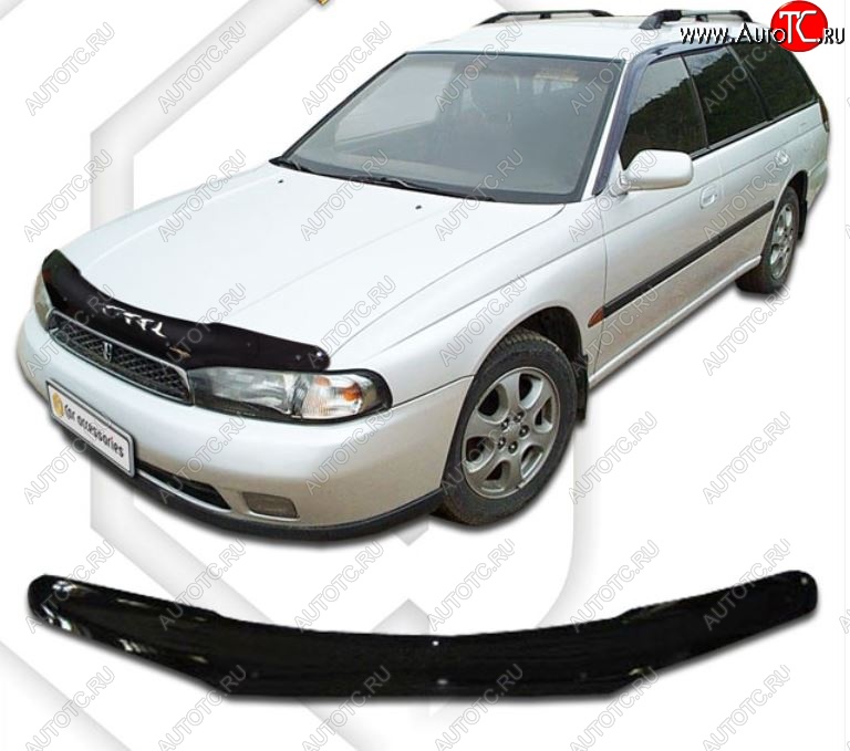 1 999 р. Дефлектор капота CA-Plastic  Subaru Legacy  BD/B11 (1993-1996) седан дорестайлинг (Classic черный, Без надписи)  с доставкой в г. Нижний Новгород