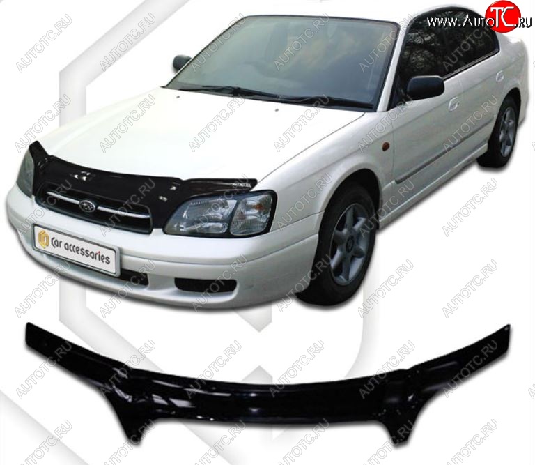 2 399 р. Дефлектор капота (BE5, BE9, BEE) CA-Plastiс  Subaru Legacy  BH/BE12 (1998-2003) универсал (Classic черный, Без надписи)  с доставкой в г. Нижний Новгород