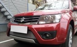 1 539 р. Сетка на бампер Russtal (хром) Suzuki Grand Vitara JT 3 двери 2-ой рестайлинг (2012-2016)  с доставкой в г. Нижний Новгород. Увеличить фотографию 3