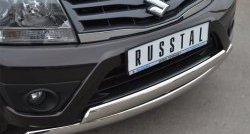 27 999 р. Защита переднего бампера (2 трубыØ75х42 мм, нержавейка) Russtal Suzuki Grand Vitara JT 5 дверей 2-ой рестайлинг (2012-2016)  с доставкой в г. Нижний Новгород. Увеличить фотографию 2