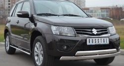 27 999 р. Защита переднего бампера (2 трубыØ75х42 мм, нержавейка) Russtal Suzuki Grand Vitara JT 5 дверей 2-ой рестайлинг (2012-2016)  с доставкой в г. Нижний Новгород. Увеличить фотографию 4