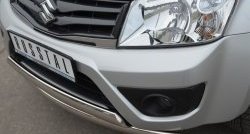 22 299 р. Защита переднего бампера (2 трубыØ75х42 мм, нержавейка) Russtal Suzuki Grand Vitara JT 3 двери 2-ой рестайлинг (2012-2016)  с доставкой в г. Нижний Новгород. Увеличить фотографию 3