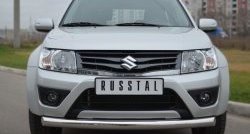 13 849 р. Одинарная защита переднего бампера диаметром 76 мм (3 дв.) SLITKOFF Suzuki Grand Vitara JT 3 двери 2-ой рестайлинг (2012-2016)  с доставкой в г. Нижний Новгород. Увеличить фотографию 2