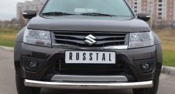 13 999 р. Одинарная защита переднего бампера диаметром 76 мм (5 дв.) Russtal Suzuki Grand Vitara JT 5 дверей 2-ой рестайлинг (2012-2016)  с доставкой в г. Нижний Новгород. Увеличить фотографию 4