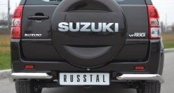 Одинарная защита заднего бампера из трубы диаметром 63 мм (5 дв.) SLITKOFF Suzuki Grand Vitara JT 5 дверей 2-ой рестайлинг (2012-2016)