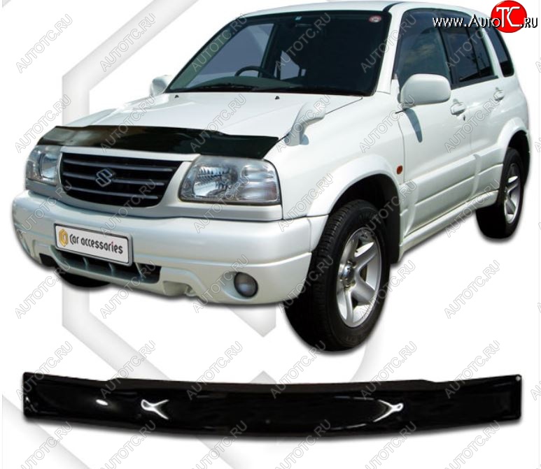 2 079 р. Дефлектор капота CA-Plastiс  Suzuki Grand Vitara XL7 (2000-2006)  дорестайлинг, рестайлинг (Classic черный, Без надписи)  с доставкой в г. Нижний Новгород