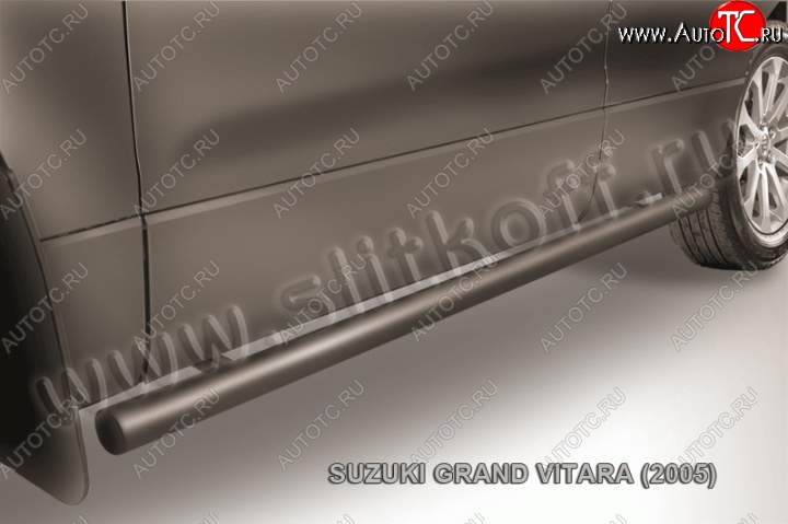 9 899 р. Защита порогов Slitkoff  Suzuki Grand Vitara  JT 5 дверей (2008-2012) 1-ый рестайлинг (Цвет: серебристый)  с доставкой в г. Нижний Новгород