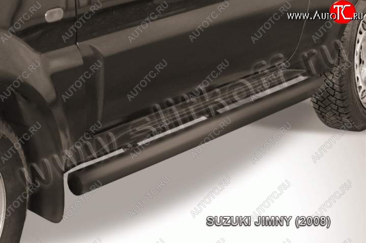 9 199 р. Защита порогов Slitkoff Suzuki Jimny JB23/JB43 1-ый рестайлинг (2002-2012) (Цвет: серебристый)  с доставкой в г. Нижний Новгород