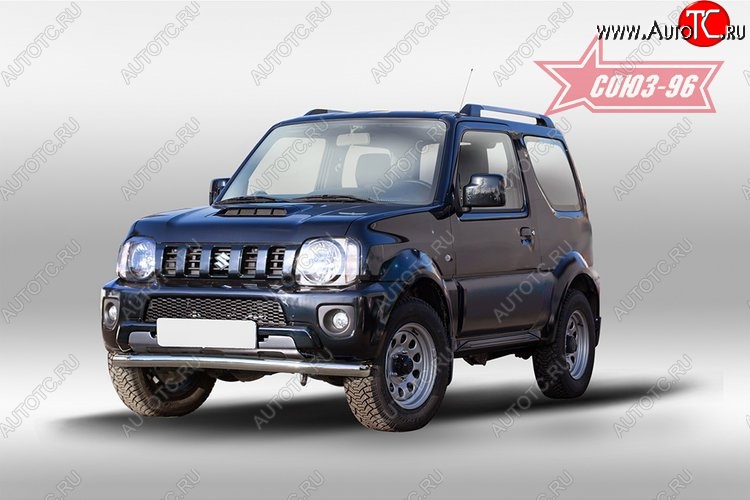 9 494 р. Защита переднего бампера одинарная Souz-96 (d60). Suzuki Jimny JB23/JB43 2-ой рестайлинг (2012-2018)  с доставкой в г. Нижний Новгород