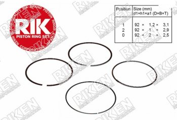 Комплект поршневых колец на 1 поршень RIKEN STD (J24B)  Kizaschi, Vitara  LY