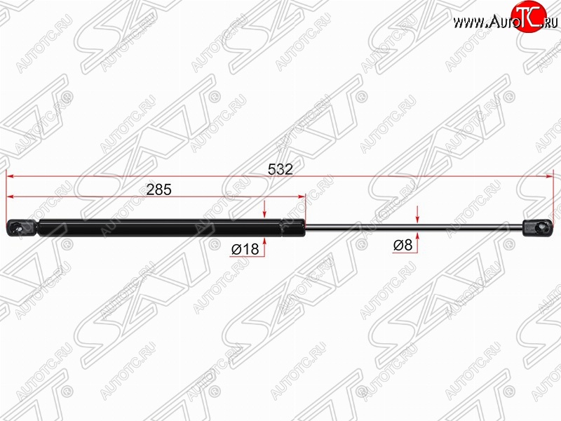 699 р. Газовый упор крышки багажника SAT  Suzuki Swift  ZC72S (2010-2016) дорестайлинг, хэтчбэк 5 дв., рестайлинг, хэтчбэк 5 дв.  с доставкой в г. Нижний Новгород