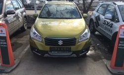 2 199 р. Сетка на бампер Russtal (хром) Suzuki SX4 JYB, JYA хэтчбэк дорестайлинг (2013-2016)  с доставкой в г. Нижний Новгород. Увеличить фотографию 3