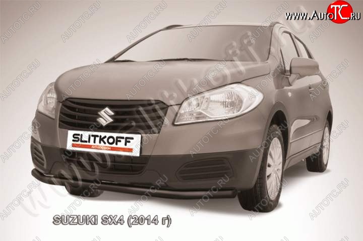 8 999 р. защита переднего бампера Slitkoff  Suzuki SX4  JYB, JYA (2013-2016) хэтчбэк дорестайлинг (Цвет: серебристый)  с доставкой в г. Нижний Новгород