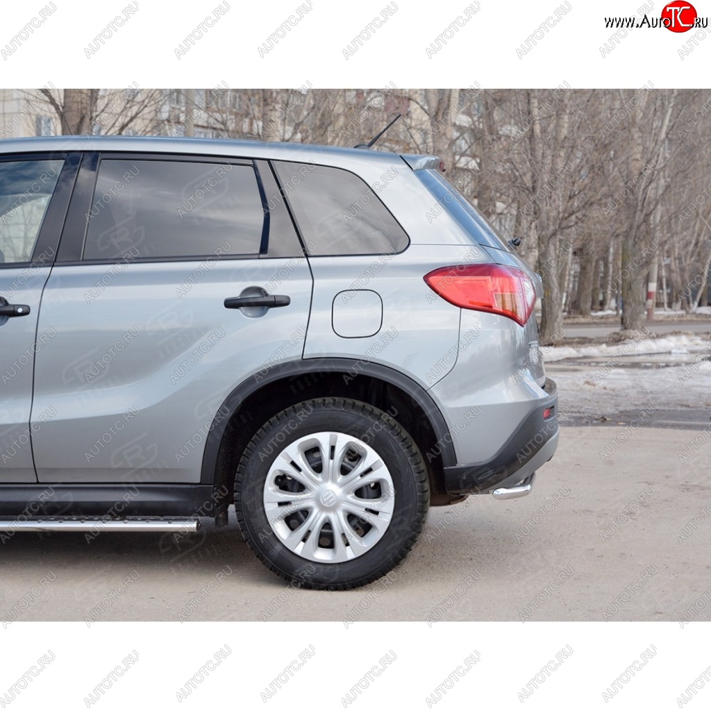 11 599 р. Защита заднего бампера (Ø42 мм, нержавейка) SLITKOFF  Suzuki Vitara  LY (2015-2019) дорестайлинг  с доставкой в г. Нижний Новгород