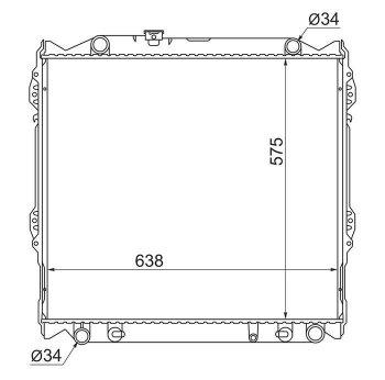 Радиатор двигателя SAT (бензин) Toyota Hilux Surf N180 5 дв. дорестайлинг (1995-1998)