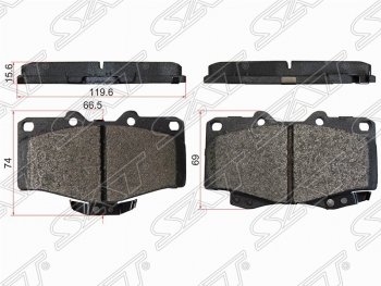 1 239 р. Колодки тормозные (передние) SAT  Toyota 4Runner  N180 - Land Cruiser ( 80,  90)  с доставкой в г. Нижний Новгород. Увеличить фотографию 1