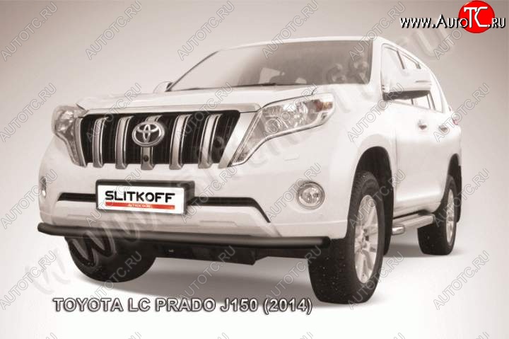 11 299 р. Защита переднего бампер Slitkoff Toyota Land Cruiser Prado J150 1-ый рестайлинг (2013-2017) (Цвет: серебристый)  с доставкой в г. Нижний Новгород