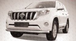 Одинарная защита переднего бампера диаметром 76 мм Slitkoff Toyota Land Cruiser Prado J150 1-ый рестайлинг (2013-2017)