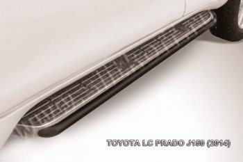 9 349 р. Защита штатного порога d42 Slitkoff Toyota Land Cruiser Prado J150 1-ый рестайлинг (2013-2017) (Цвет: серебристый)  с доставкой в г. Нижний Новгород. Увеличить фотографию 1