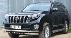 12 999 р. Защита порогов из круглой трубы диаметром 42 мм SLITKOFF Toyota Land Cruiser Prado J150 1-ый рестайлинг (2013-2017)  с доставкой в г. Нижний Новгород. Увеличить фотографию 4