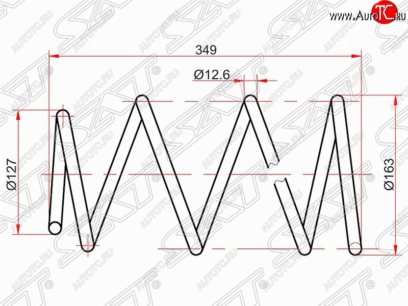 2 679 р. Комплект передних пружин (2 шт.) 2WD/4WD SAT Toyota Allion T240 седан дорестайлинг (2001-2004)  с доставкой в г. Нижний Новгород