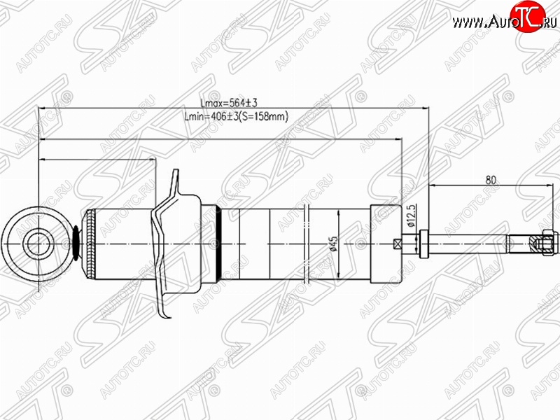 2 459 р. Амортизатор задний SAT (установка на левую или правую сторону) Toyota Mark 2 X110 седан дорестайлинг (2000-2002)  с доставкой в г. Нижний Новгород