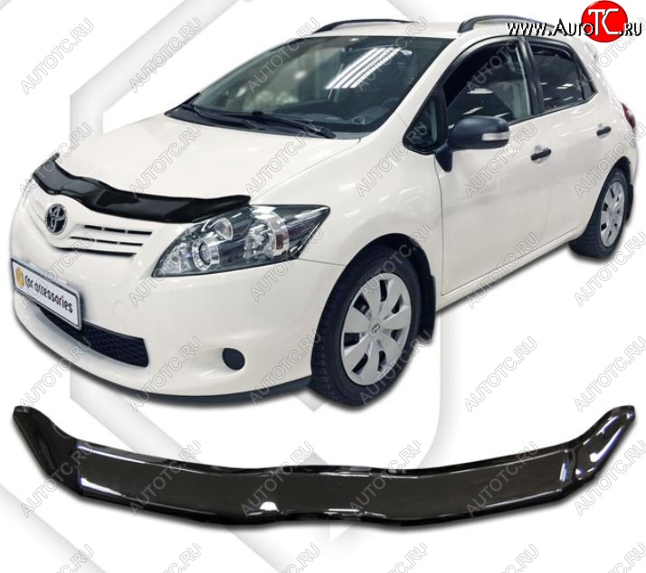 1 999 р. Дефлектор капота CA-Plastiс  Toyota Auris  E150 (2010-2012) хэтчбэк 5 дв. рестайлинг (Classic черный, Без надписи)  с доставкой в г. Нижний Новгород