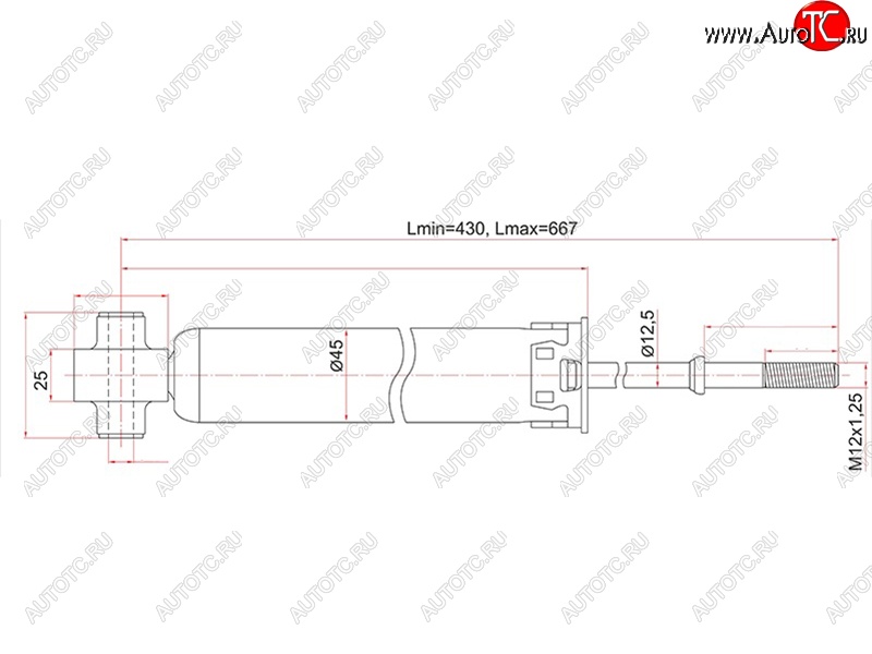 2 279 р. Амортизатор задний LH=RH SAT Toyota Auris E150 хэтчбэк 5 дв. рестайлинг (2010-2012)  с доставкой в г. Нижний Новгород