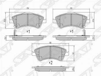 Колодки тормозные (передние) SAT Toyota Corolla E150 седан рестайлинг (2009-2013)