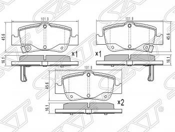 759 р. Колодки тормозные SAT (задние)  Toyota Auris ( E150,  E180) - Corolla  E180  с доставкой в г. Нижний Новгород. Увеличить фотографию 1