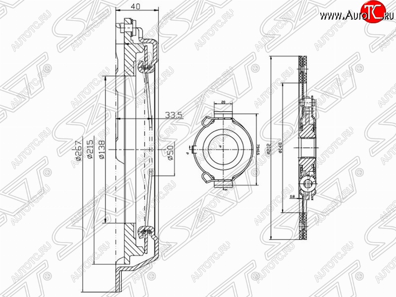 6 549 р. Комплект сцепления (1.6, 1.8, 4AFE, 7AFE, 1ZZ-FE) SAT Toyota Carina T190 седан дорестайлинг (1992-1994)  с доставкой в г. Нижний Новгород