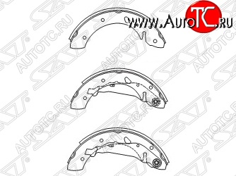 1 999 р. Колодки тормозные SAT (задние)  Toyota Avensis  T220 седан (1997-2003) дорестайлинг, рестайлинг  с доставкой в г. Нижний Новгород