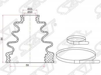 Пыльник ШРУСа (внутренний) SAT Toyota Belta/Yaris XP90 седан (2005-2012)