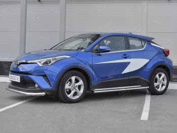 12 499 р. Защита переднего бампера (Ø63 мм, нержавейка) SLITKOFF Toyota C-HR NGX10, ZGX10 дорестайлинг (2016-2019)  с доставкой в г. Нижний Новгород. Увеличить фотографию 2