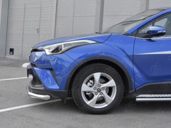 12 499 р. Защита переднего бампера (Ø63 мм, нержавейка) SLITKOFF Toyota C-HR NGX10, ZGX10 дорестайлинг (2016-2019)  с доставкой в г. Нижний Новгород. Увеличить фотографию 3