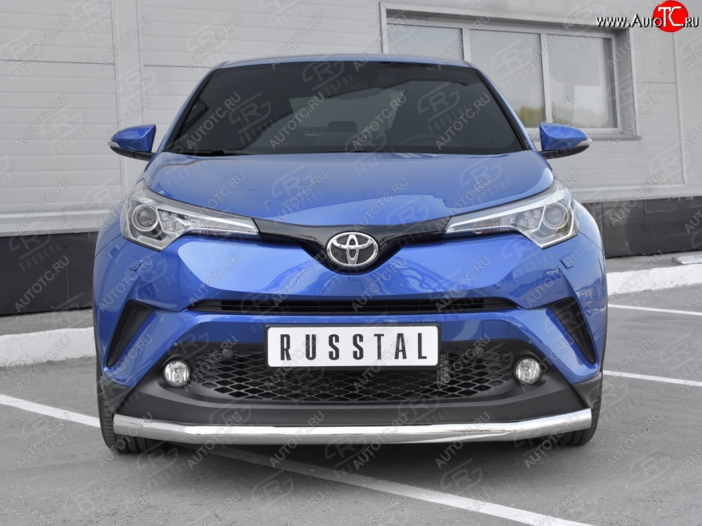 12 499 р. Защита переднего бампера (Ø63 мм, нержавейка) SLITKOFF Toyota C-HR NGX10, ZGX10 дорестайлинг (2016-2019)  с доставкой в г. Нижний Новгород