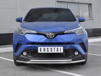 9 349 р. Защита переднего бампера (2 трубы Ø42 мм, нержавейка) SLITKOFF Toyota C-HR NGX10, ZGX10 дорестайлинг (2016-2019)  с доставкой в г. Нижний Новгород. Увеличить фотографию 2