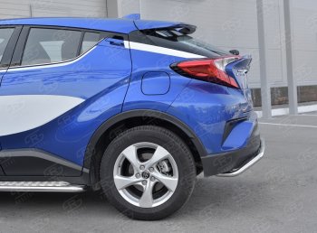 7 899 р. Защита заднего бампера (Ø42 мм волна, нержавейка) SLITKOFF Toyota C-HR NGX10, ZGX10 дорестайлинг (2016-2019)  с доставкой в г. Нижний Новгород. Увеличить фотографию 3