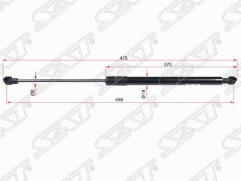 Левый газовый упор крышки багажника SAT Toyota (Тойота) Caldina (Калдина)  T240 (2002-2007) T240 универсал дорестайлинг, универсал рестайлинг