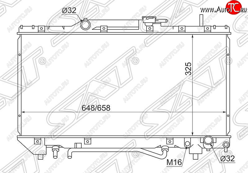 4 949 р. Радиатор двигателя SAT Toyota Caldina T190 дорестайлинг универсал (1992-1995)  с доставкой в г. Нижний Новгород