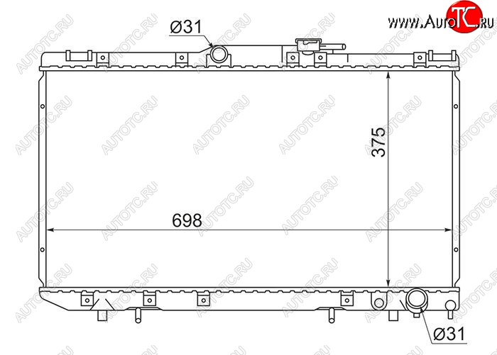 6 999 р. Радиатор двигателя SAT Toyota Caldina T190 дорестайлинг универсал (1992-1995)  с доставкой в г. Нижний Новгород