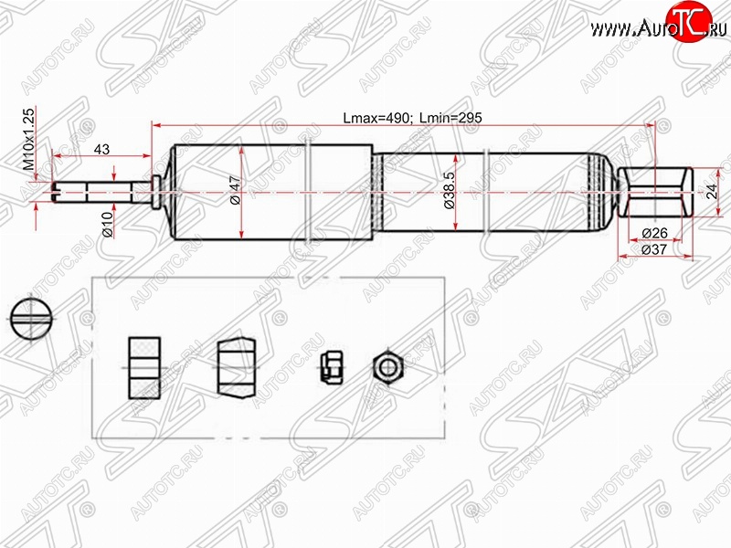 1 459 р. Амортизатор задний SAT Toyota Corolla E100 седан (1991-2002)  с доставкой в г. Нижний Новгород