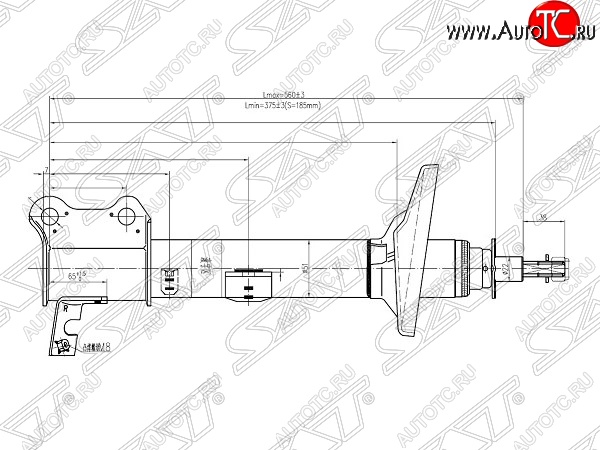 4 089 р. Левый амортизатор задний SAT Toyota Carina Е210 седан дорестайлинг (1996-1998)  с доставкой в г. Нижний Новгород