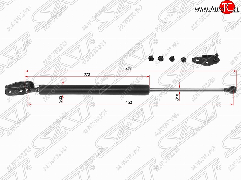 1 269 р. Левый газовый упор крышки багажника SAT  Toyota Caldina  T210 (1997-1999) дорестайлинг универсал  с доставкой в г. Нижний Новгород