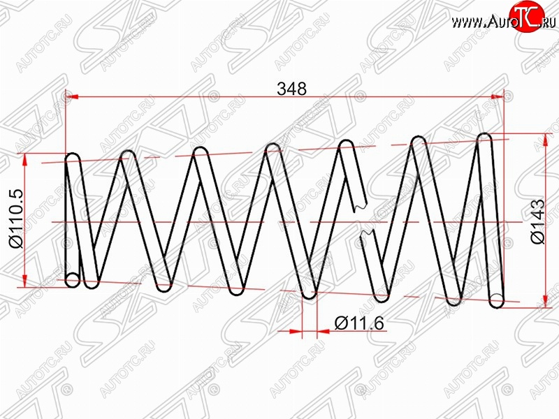 2 899 р. Комплект задних пружин SAT Toyota Carina T190 седан дорестайлинг (1992-1994)  с доставкой в г. Нижний Новгород