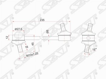 479 р. Стойка (тяга) заднего стабилизатора SAT  Toyota Camry  V30 - Vista  седан  с доставкой в г. Нижний Новгород. Увеличить фотографию 1