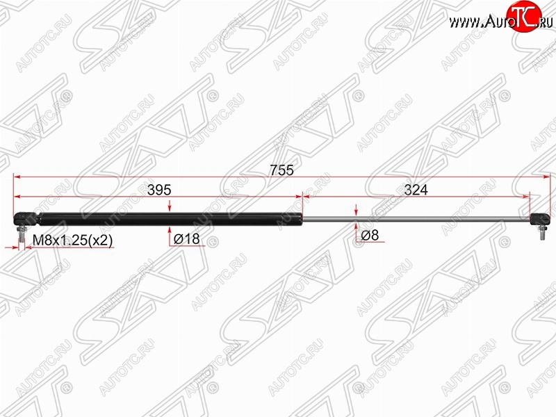 929 р. Газовый упор капота SAT Toyota Camry XV30 рестайлинг (2004-2006)  с доставкой в г. Нижний Новгород