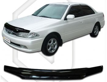 1 839 р. Дефлектор капота CA-Plastiс Toyota Carina Е210 седан дорестайлинг (1996-1998) (Classic черный, Без надписи)  с доставкой в г. Нижний Новгород. Увеличить фотографию 1