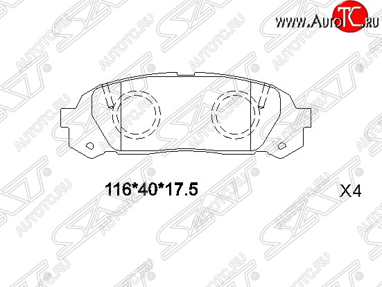 1 299 р. Колодки тормозные SAT (задние)  Toyota Chaser - Mark 2  X100  с доставкой в г. Нижний Новгород